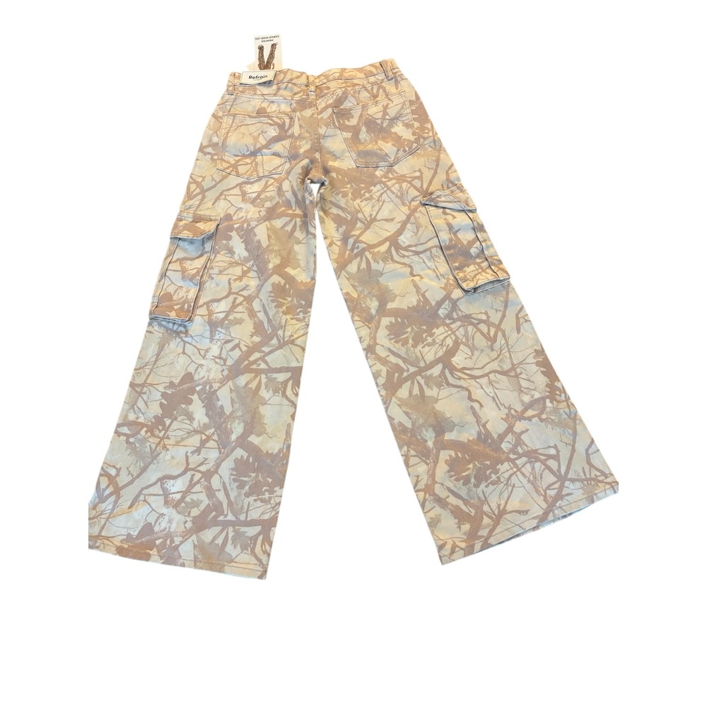 Refrain Los Angeles Printed Cargo Wide Leg Pants Women's Size 27 NWT - Picture 7 of 7
